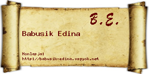 Babusik Edina névjegykártya