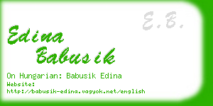 edina babusik business card